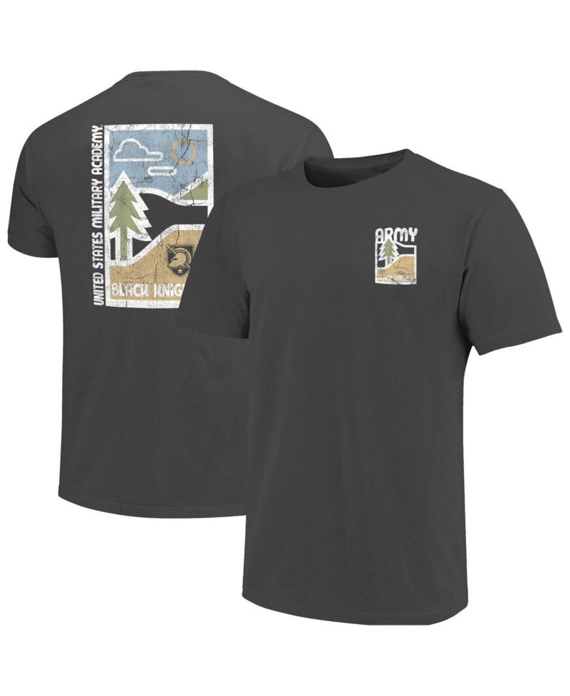 Men's Graphite Army Black Knights Comfort Colors Minimal Vista Distressed Graphics T-Shirt