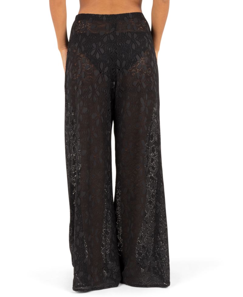 Women's Pull-On Flower Crochet Beach Cover-Up Pants