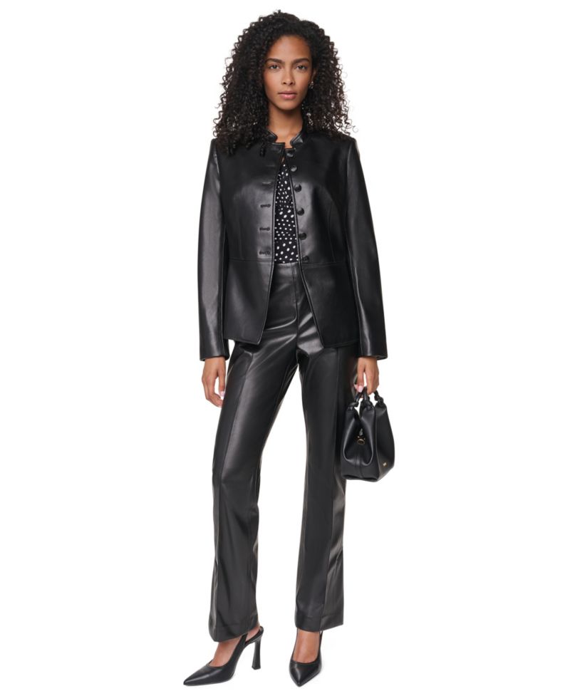 Women's Butter High-Waisted Flared Faux Leather Pants
