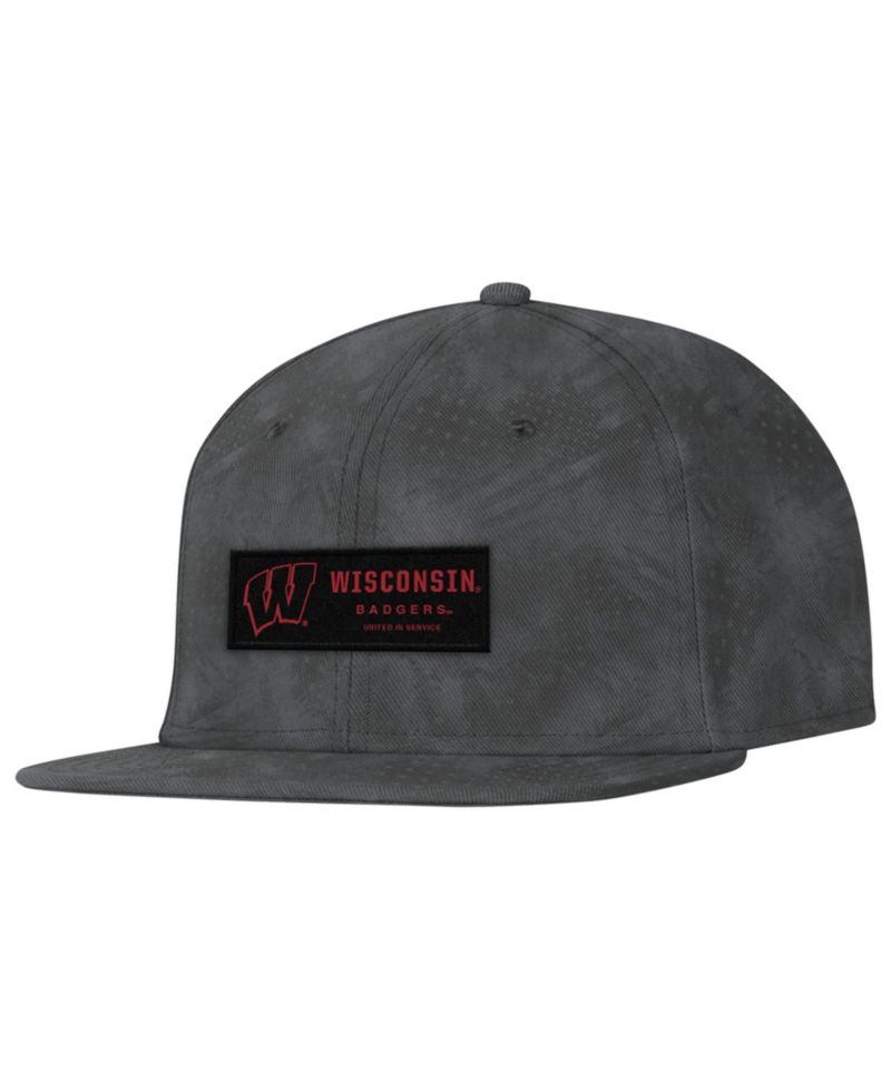 Men's Charcoal Wisconsin Badgers Freedom Collection ArmourFuse Snapback Hat
