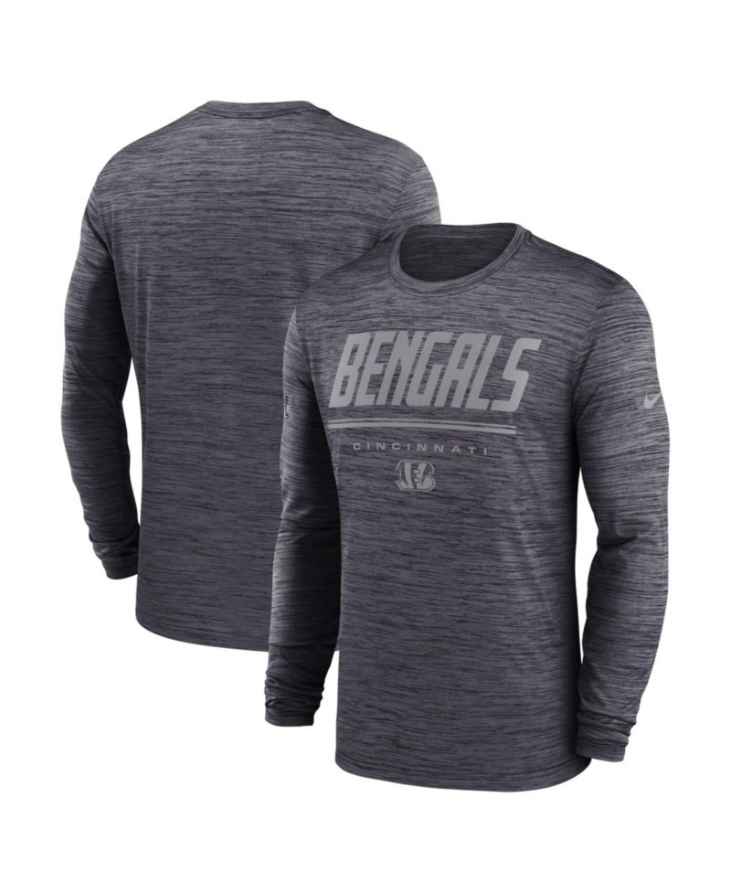 Men's Black Cincinnati Bengals Sideline Offensive Transition Velocity Dri-FIT Long Sleeve T-Shirt