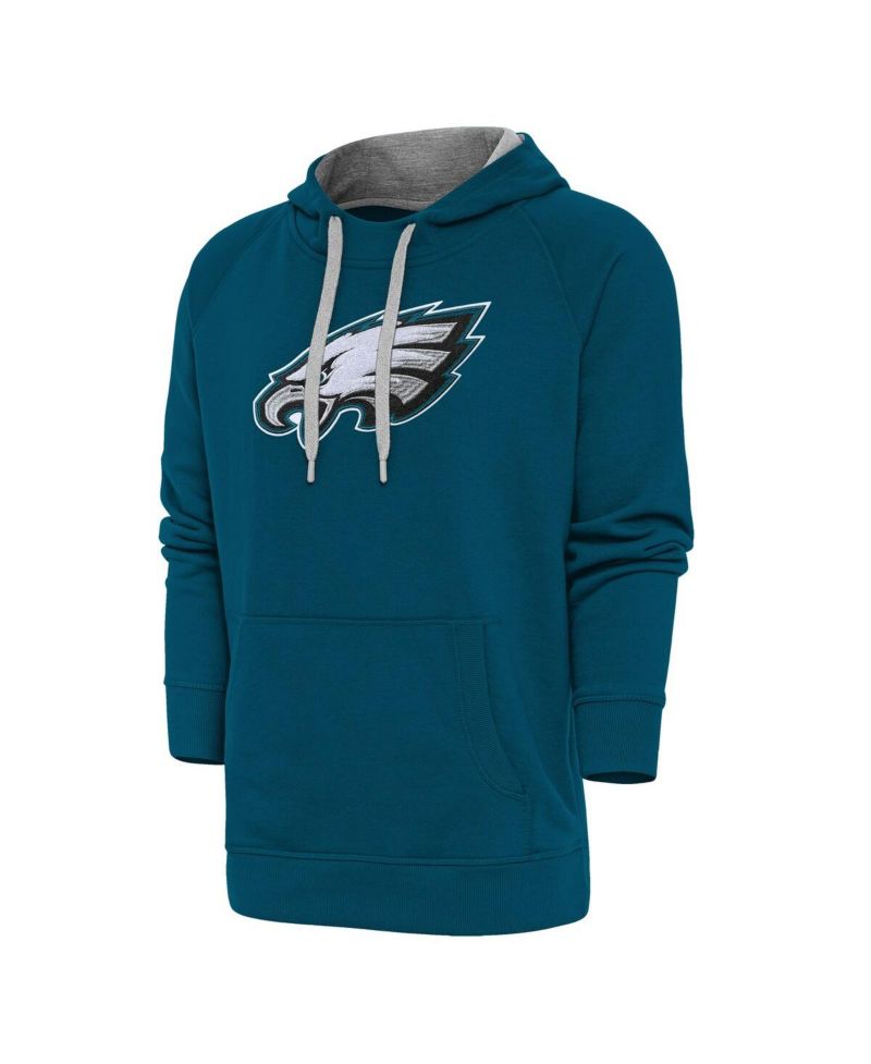 Men's Midnight Green Philadelphia Eagles Victory Chenille Pullover Hoodie