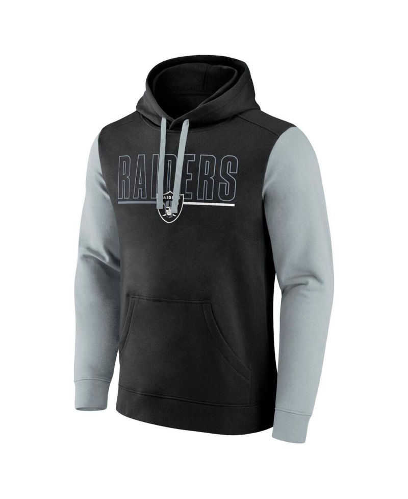 Men's Black/Gray Las Vegas Raiders Big & Tall Outline Pullover Hoodie