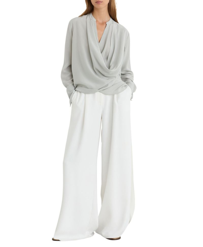 Women's Lauren Matt Silk Drape Shirt