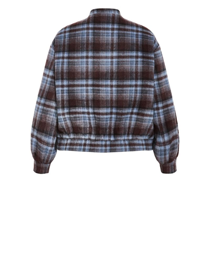 Plus Size Mila Plaid Drop-Shoulder Jacket