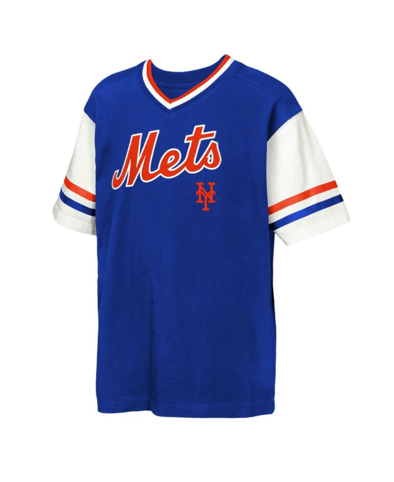 Big Boys and Girls Royal New York Mets Big League Base Runner Ringer T-Shirt
