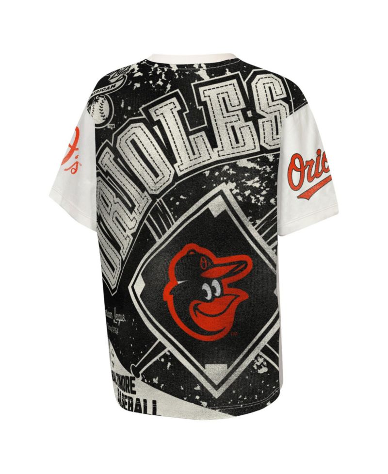 Big Boys and Girls Cream Baltimore Orioles Big League Top Player Bold All-Over-Print T-Shirt