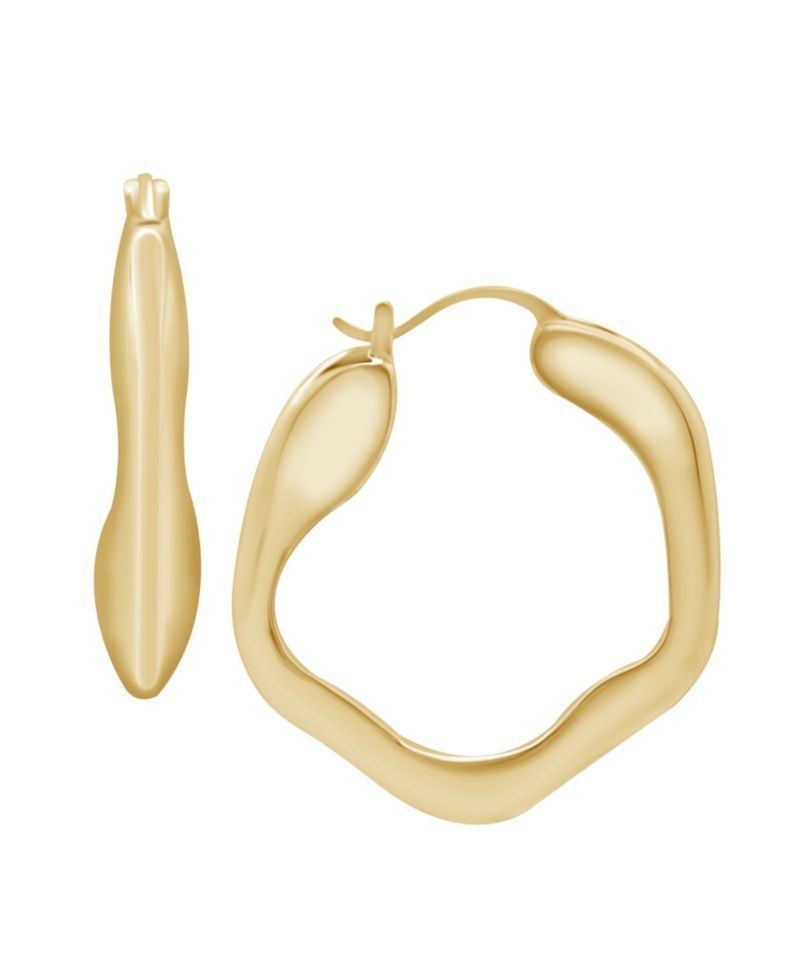 Gold or Silver Plated Wave Look Click Top Earrings