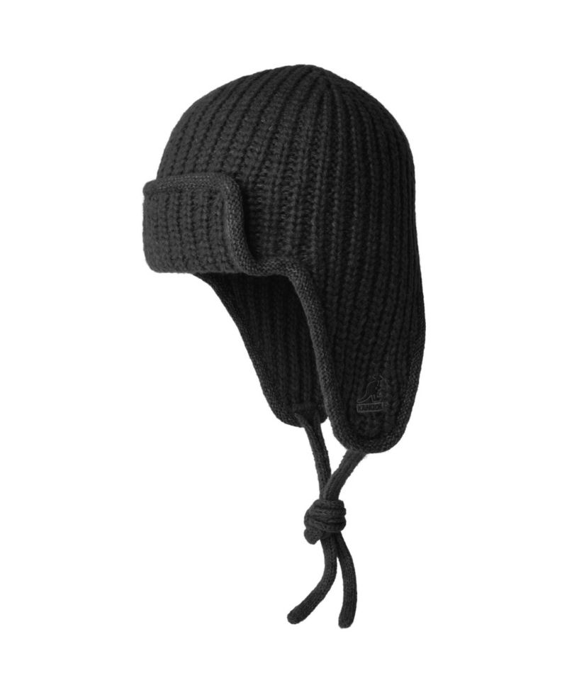 Ribbed Knit Chunky Label Beanie