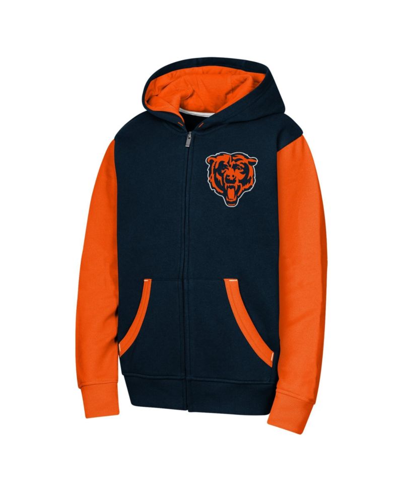 Boys' and Girls' Stadium Chicago Bears Full-Zip Color-Block Fleece-Lined Hoodie