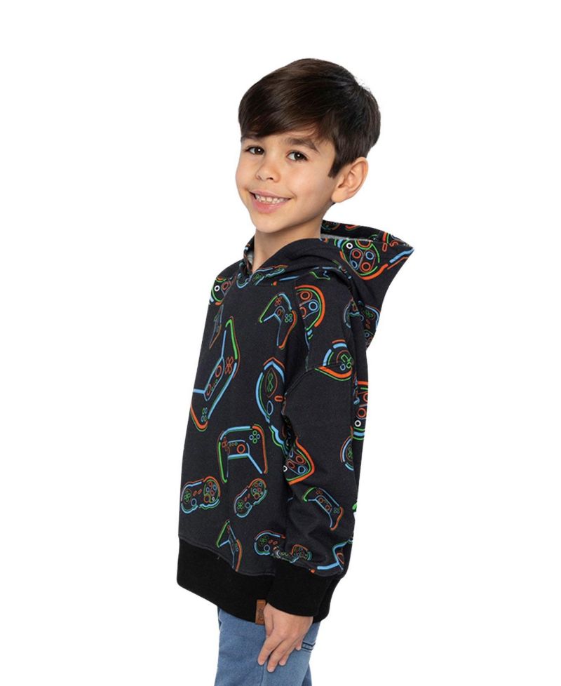 Little and Big Boy (6-12) Fleece Hooded Sweatshirt Printed Controller