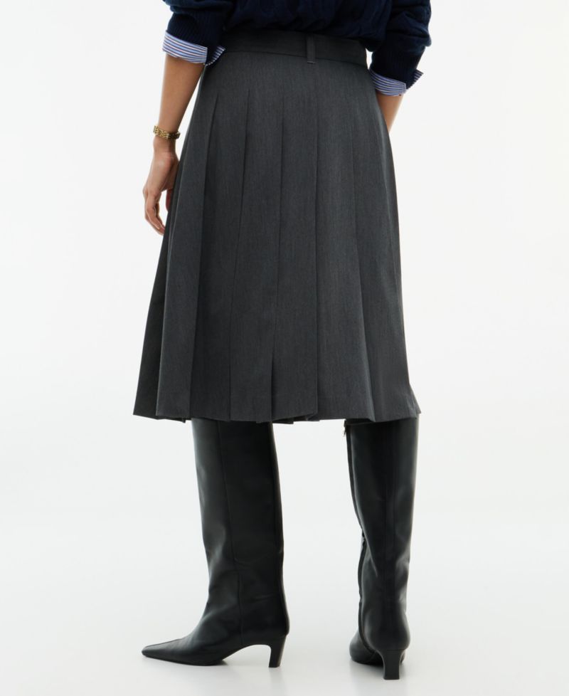 Women's Pleated High-Waisted Midi Skirt