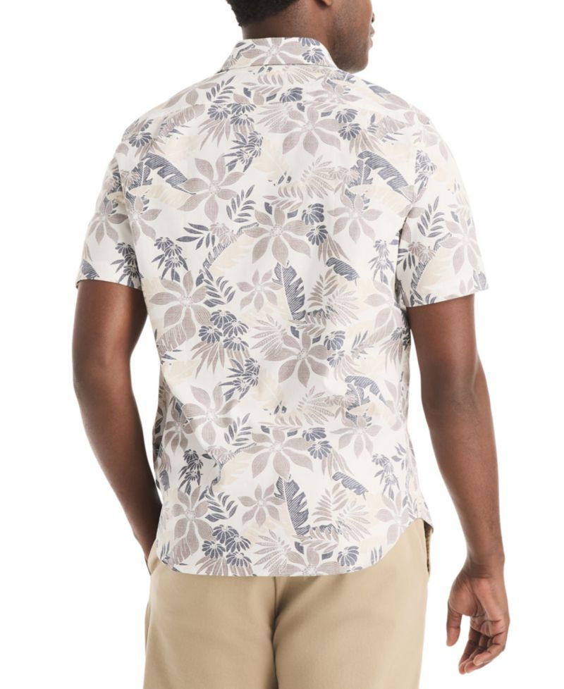Men's Leaf Printed Short-Sleeve Shirt