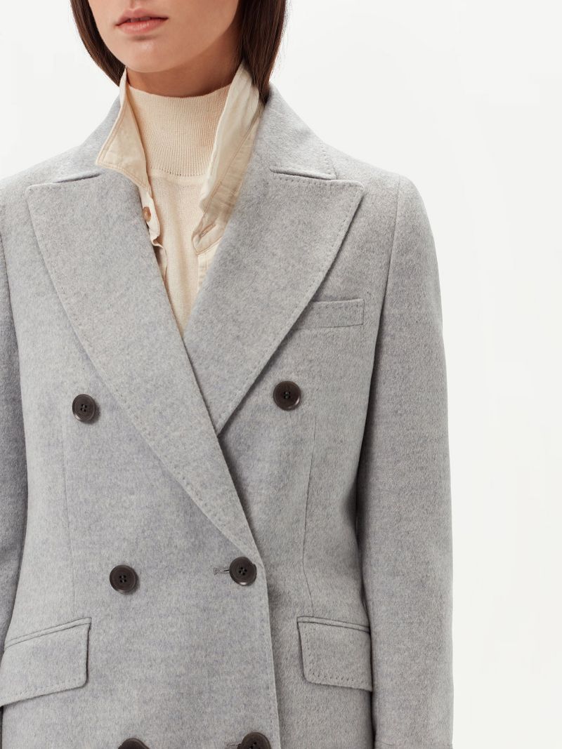 Women's Cashmere Peak Lapel Long Coat