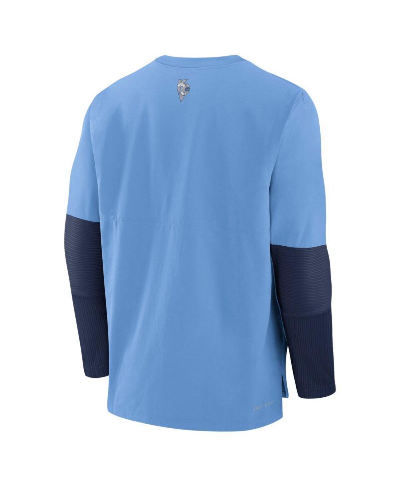 Men's Light Blue Kansas City Royals Authentic Collection City Connect Lightweight Player Tri-Blend Performance Long Sleeve T-Shirt