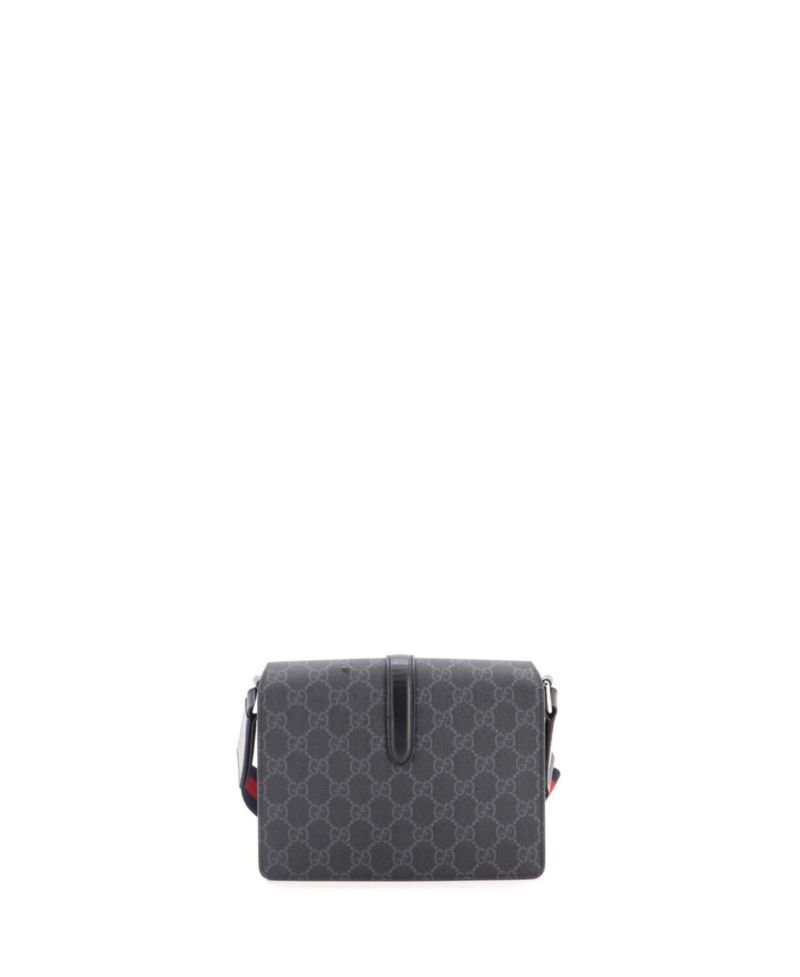 Mini Front Buckle Web Messenger Bag GG Coated Canvas