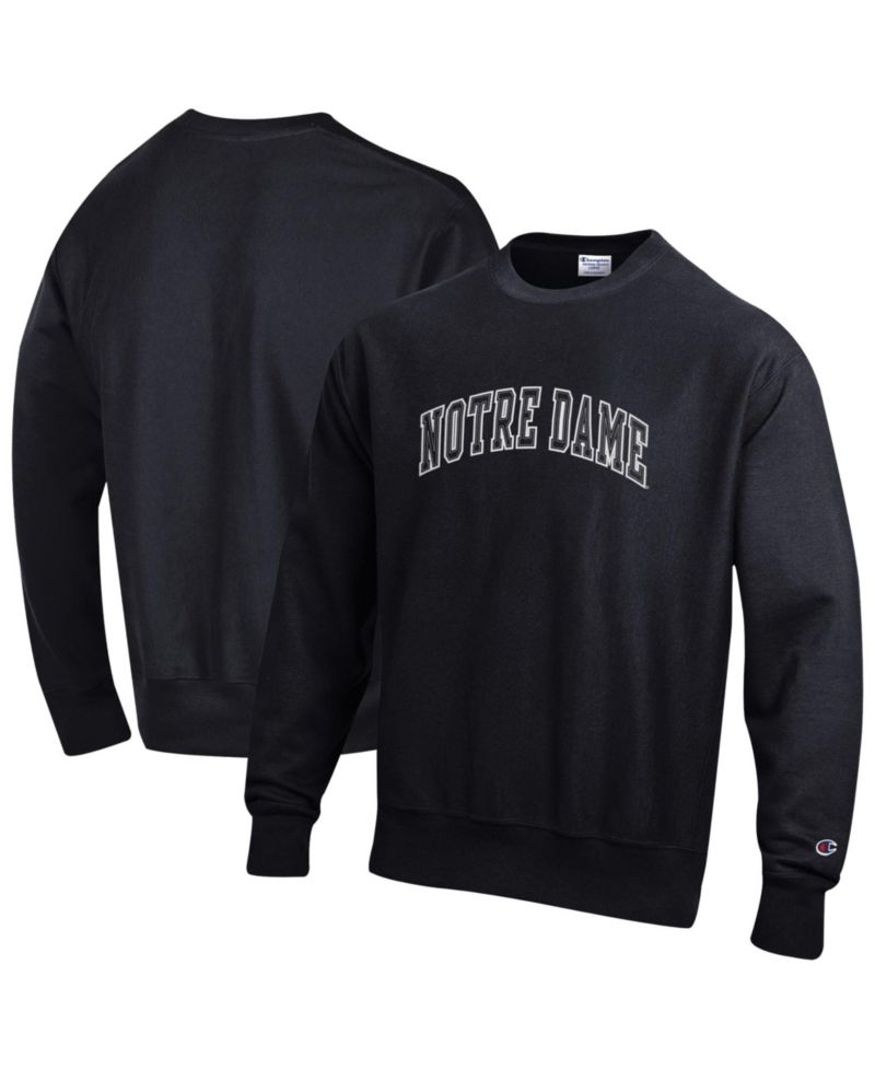 Men's Black Notre Dame Fighting Irish Reverse Weave Crewneck Sweatshirt