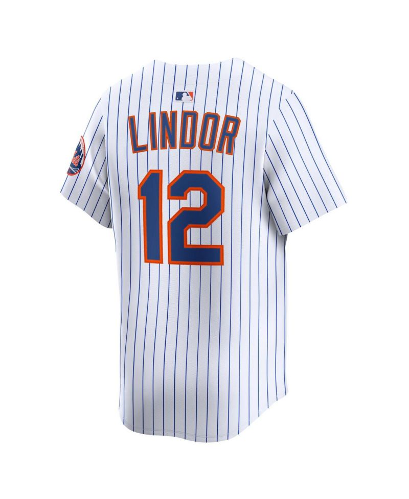 Men's Francisco Lindor White New York Mets Home Limited Jersey