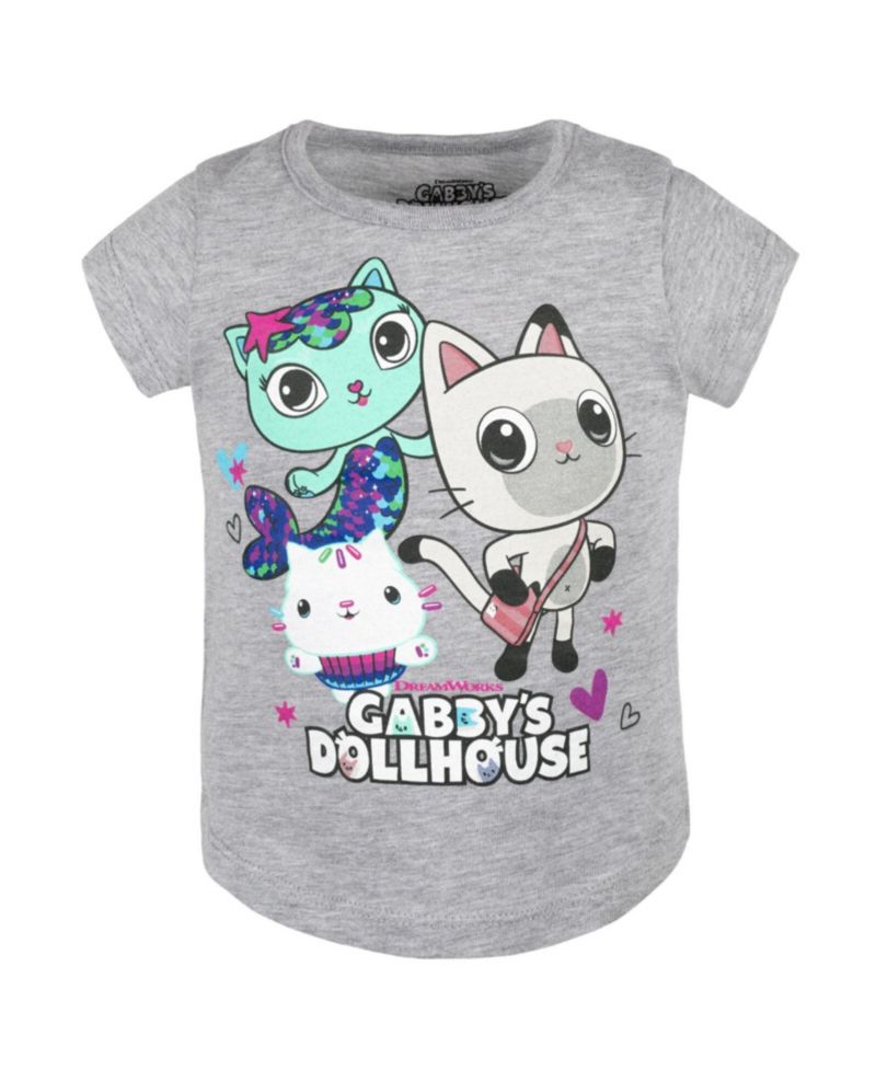 Toddler Girls Dreamworks Gabbys Dollhouse Pandy Paws 3 Pack T-Shirts