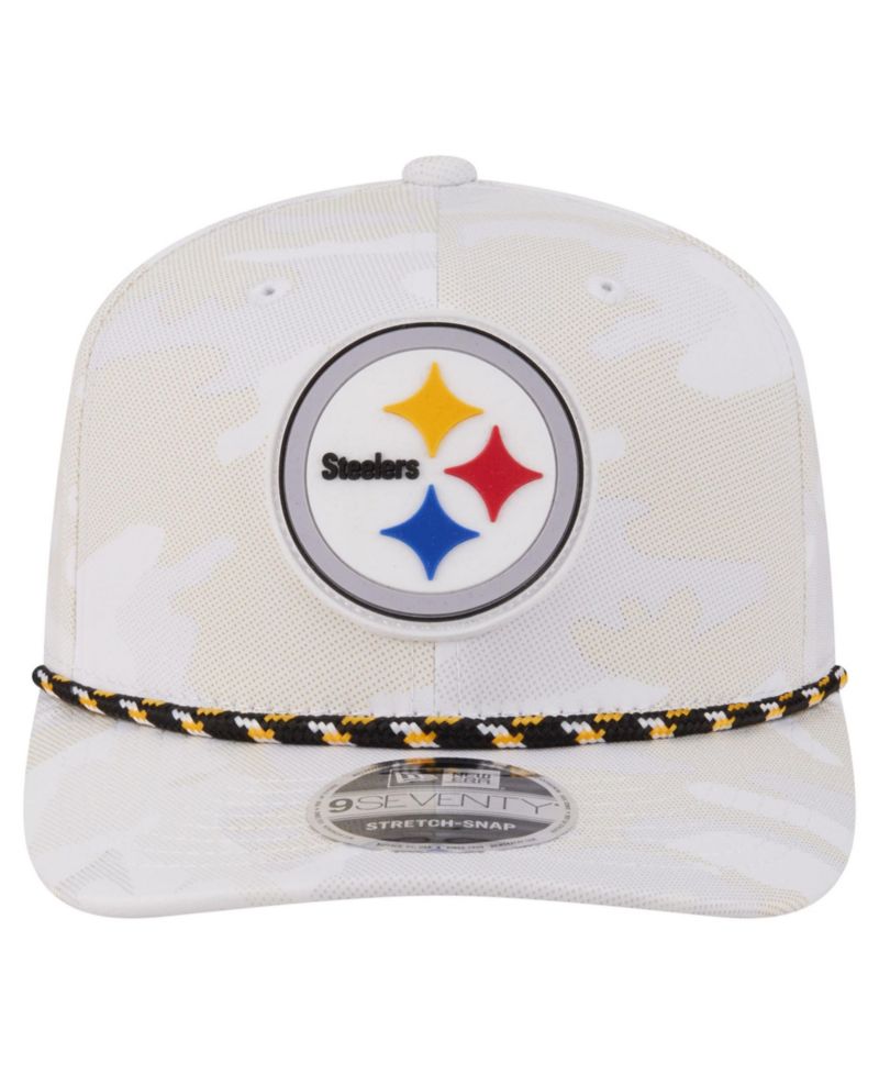 Men's White Pittsburgh Steelers Camo Rope 9SEVENTY Adjustable Hat