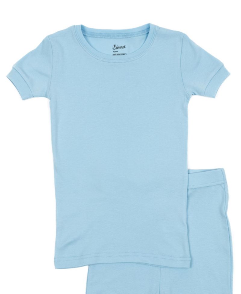 Kids Matching Family Two Piece Cotton Short Sleeve Shirt and Shorts Pajamas
