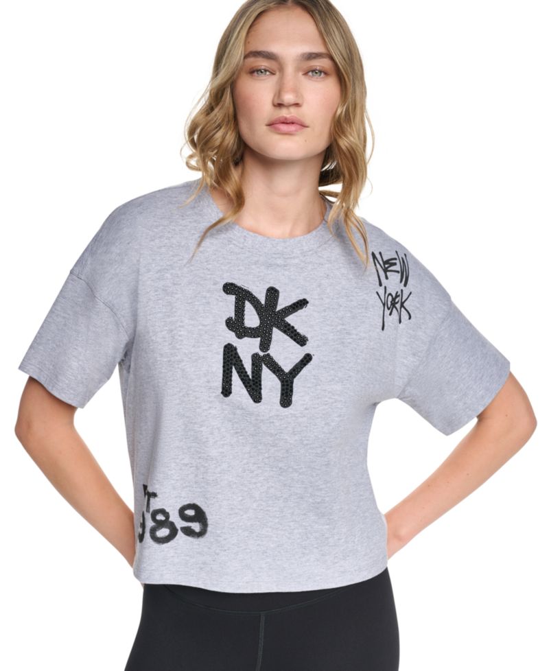Women's Graffiti Logo Cropped Graphic T-Shirt