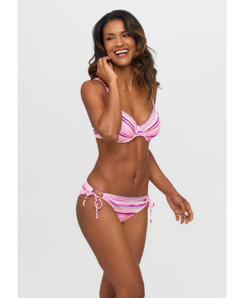 Women's Printed Crochet Removable Pads Underwire Bikini Top