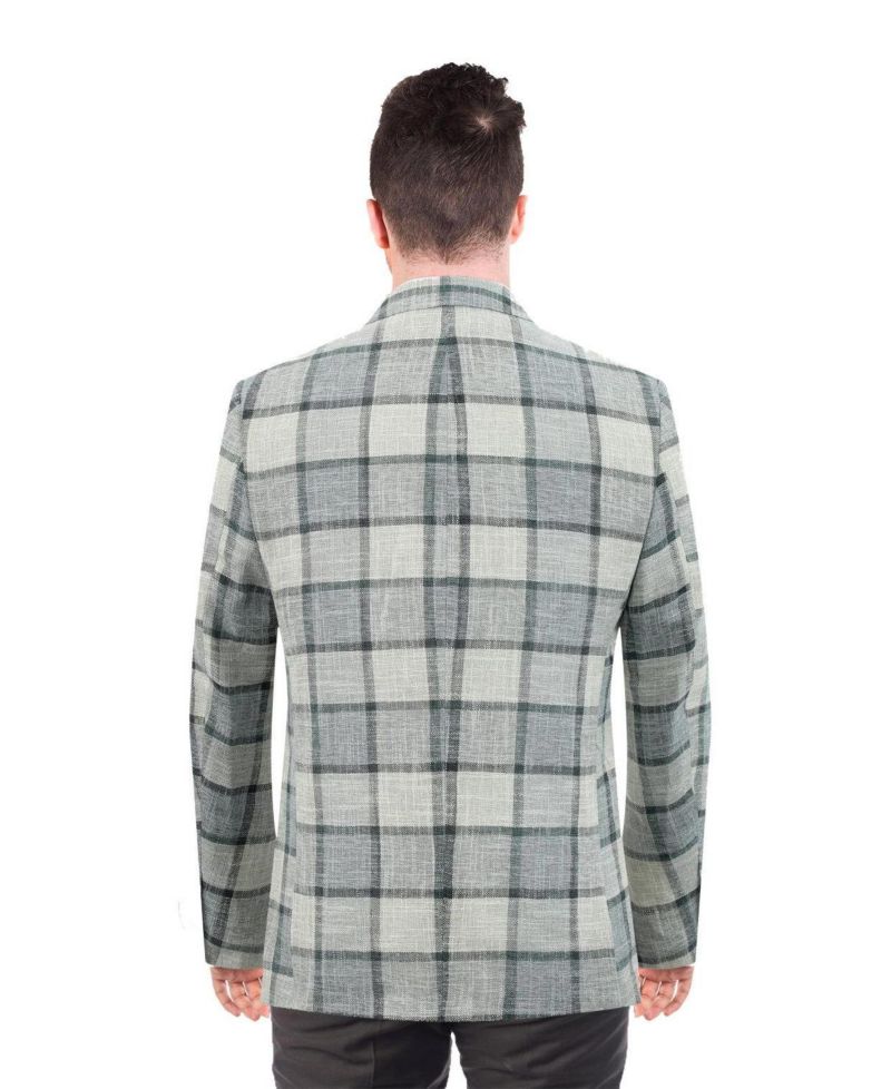 Men's Slim Fit Big Plaid Sports Blazer