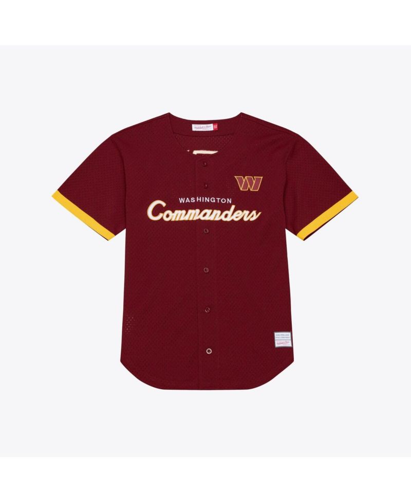 Men's Burgundy Washington Commanders Head Coach Mesh Full-Button Fashion Jersey