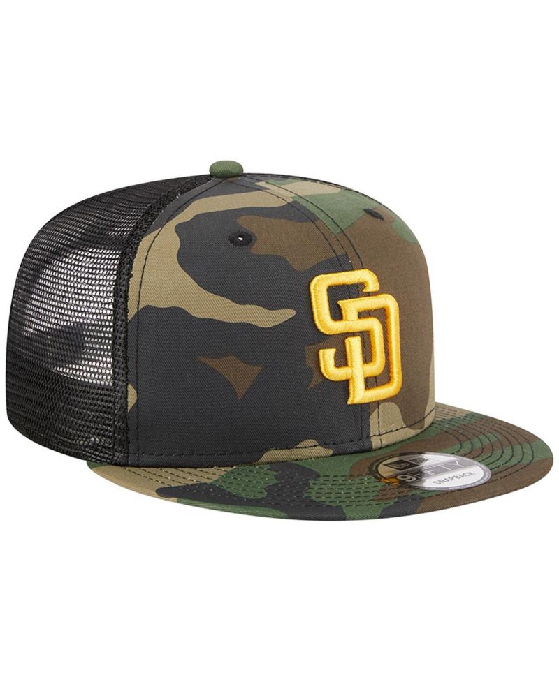Men's Camo San Diego Padres Woodland Camo Trucker 9FIFTY Snapback Hat