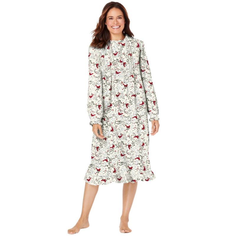 Women's Only Necessities Cotton Flannel Print Short Gown