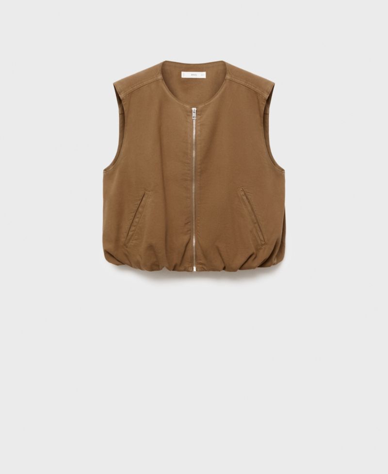 Women's Puffer Denim Vest