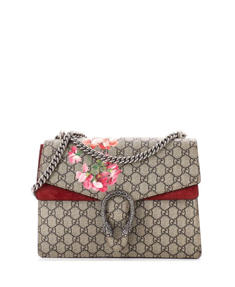 Medium Dionysus Bag Blooms Print GG Coated Canvas