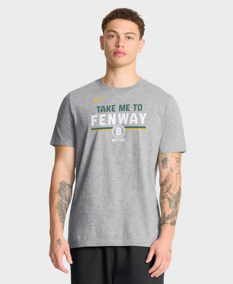 Men's Heather Gray Boston Red Sox City Connect Stacked T-Shirt Stacked Team Phrase T-Shirt