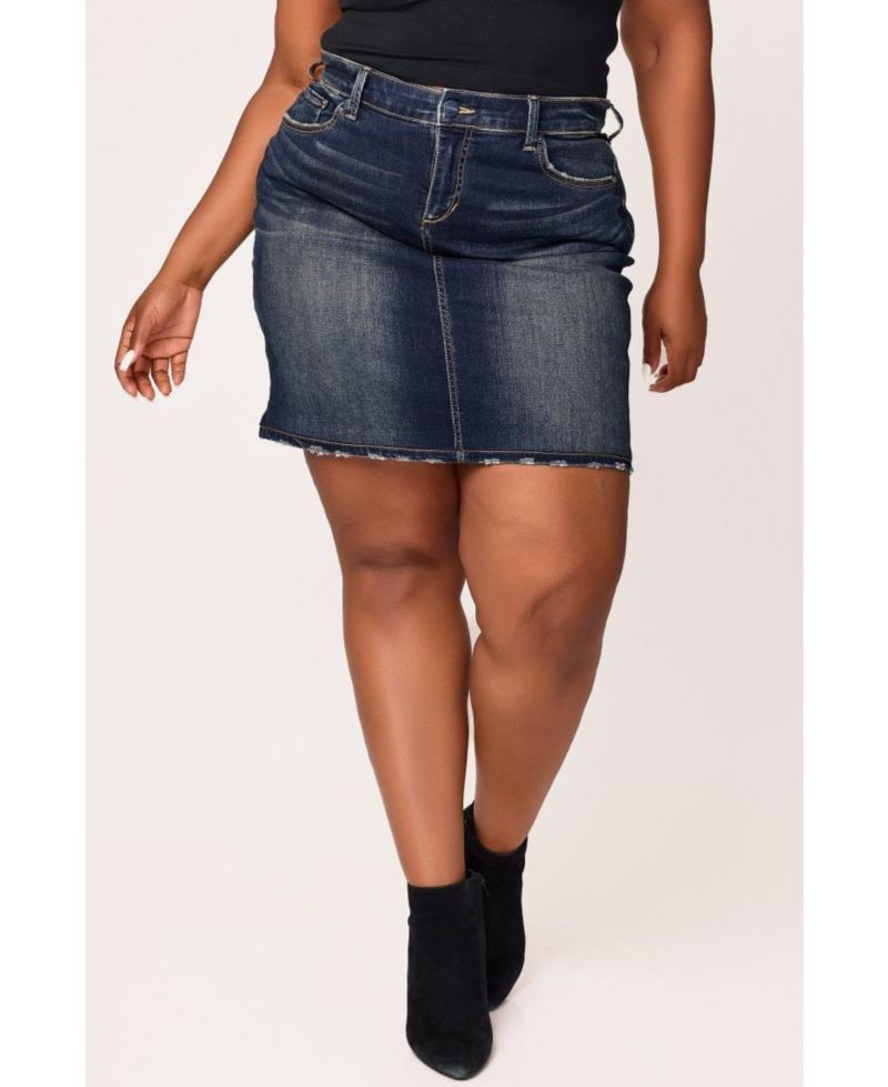 Plus Size Denim Skirt