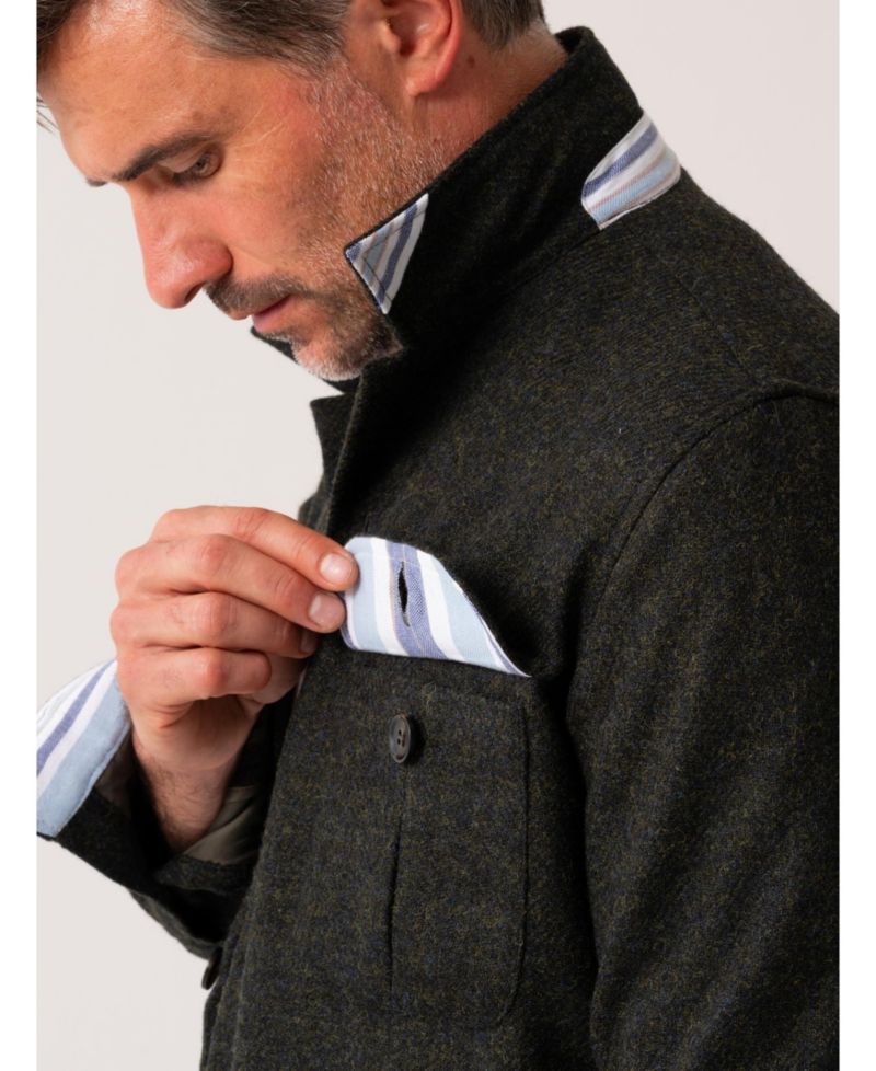 Men's Long Sleeve Wool Shirt-Jacket