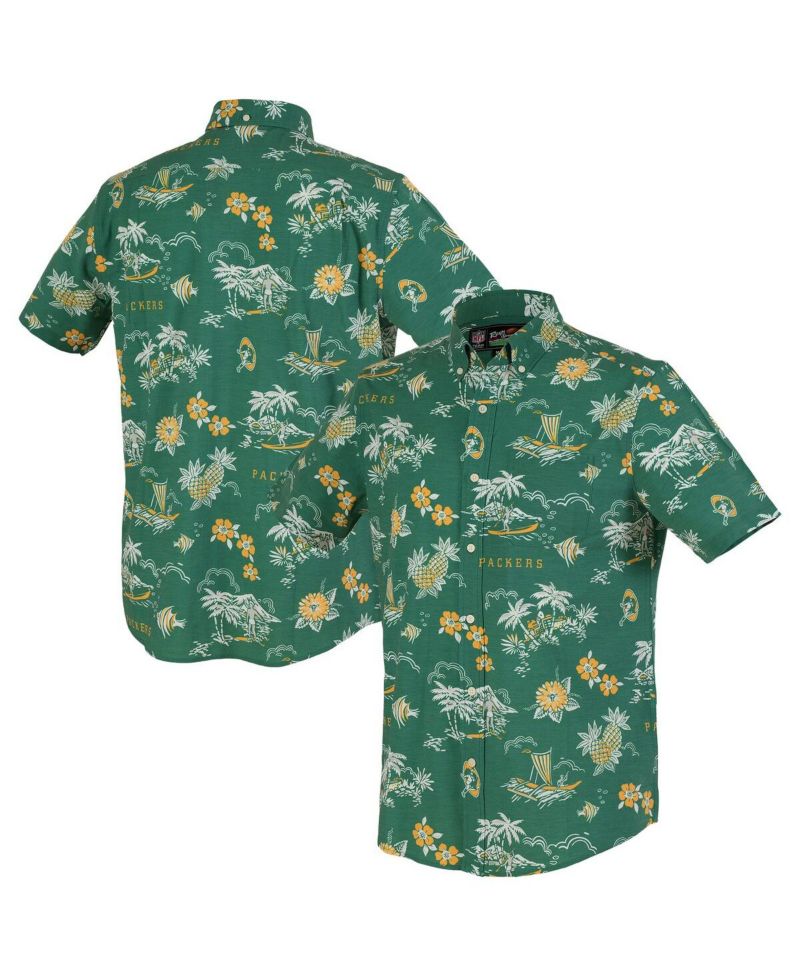 Men's Green Green Bay Packers Throwback Kekai Performance Button-Down Shirt