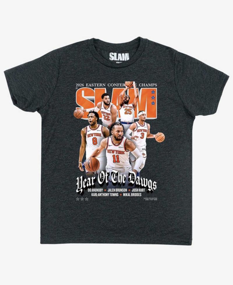 Big Boys and Girls Black New York Knicks 2026 NBA Eastern Conference Champions Cover T-Shirt