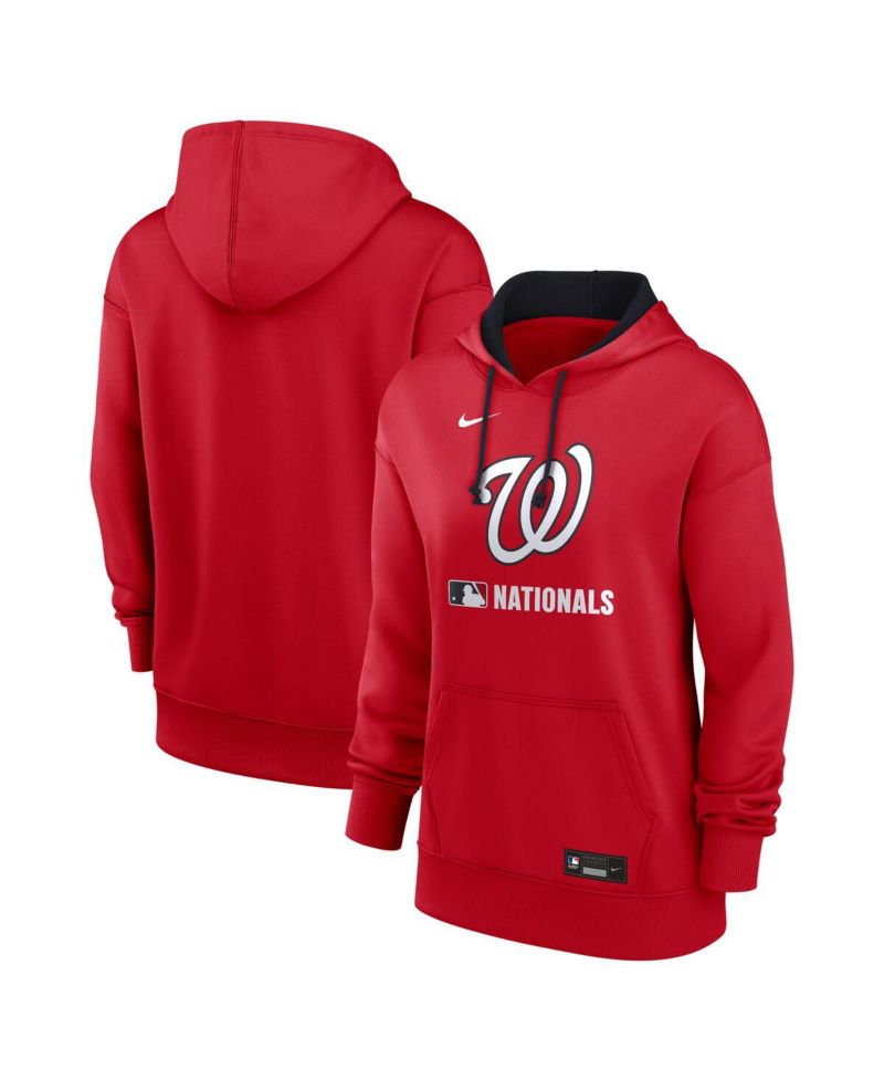 Women's Red Washington Nationals Authentic Collection Performance Pullover Hoodie