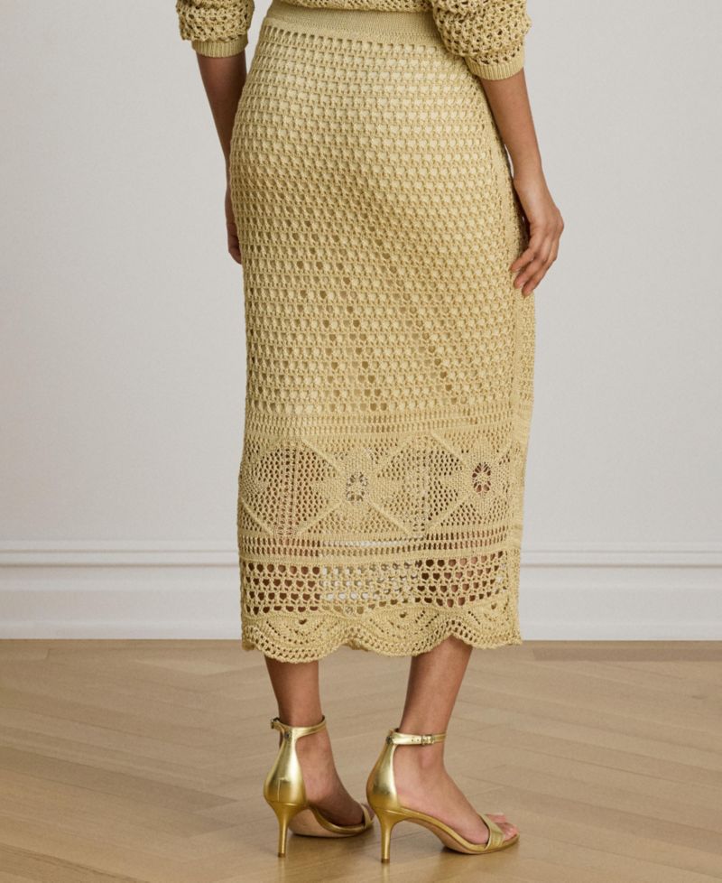 Women's Scallop Hem A-Line Midi Pencil Skirt