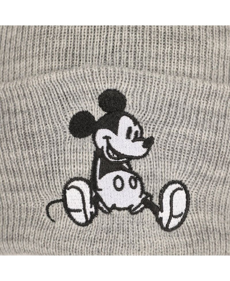Men's Mickey Mouse Embroidery Acrylic Knit Standard Cuff Beanie