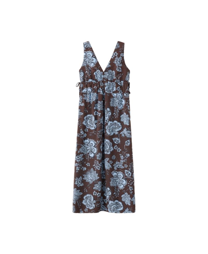Women's Floral Midi V-Neck Dress