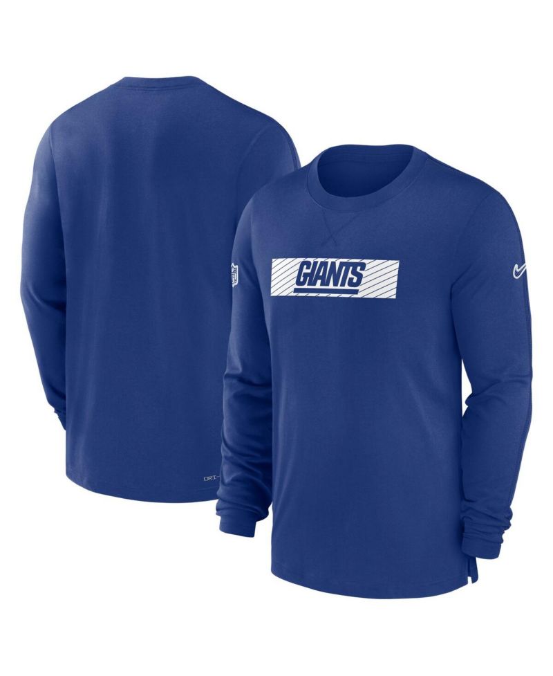 Men's Royal New York Giants Sideline Player Performance Long Sleeve T-Shirt
