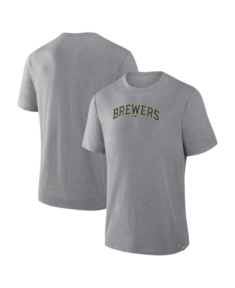 Men's Heather Gray Milwaukee Brewers Play Tribute Tri-Blend T-Shirt