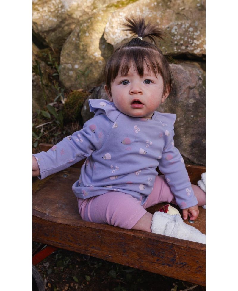 Baby Girl ( 3M to 24 M ) Cotton Tunic and Legging Set Hedgehog Print
