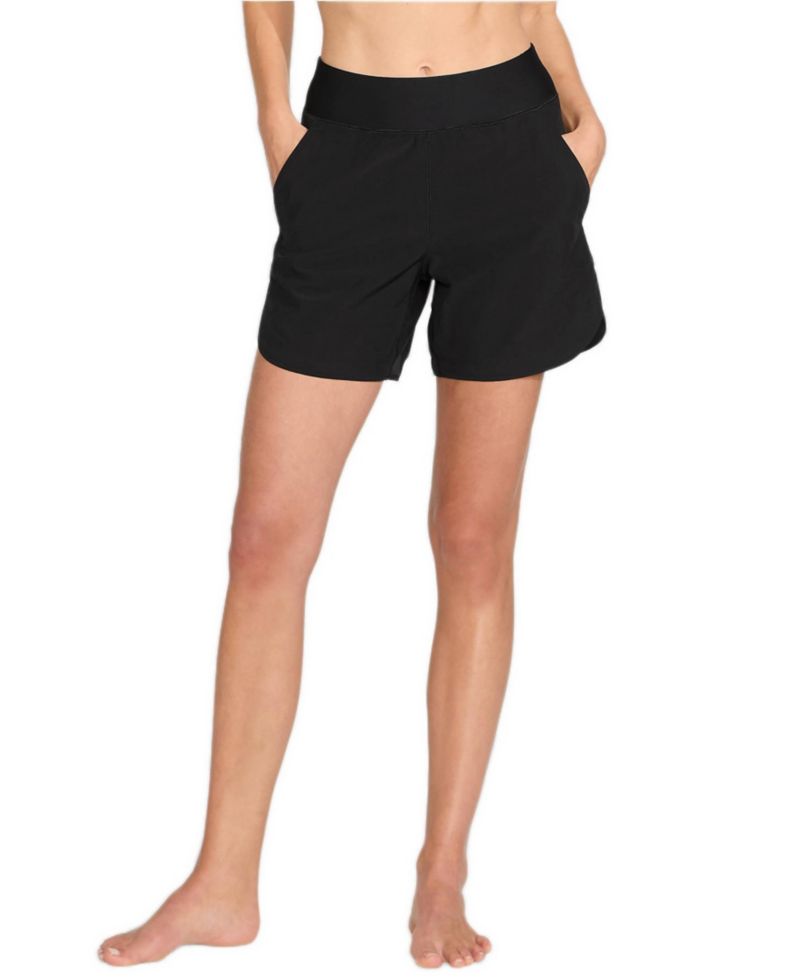 Women's Curvy Fit 5" Quick Dry Board Shorts Swim Shorts with Panty