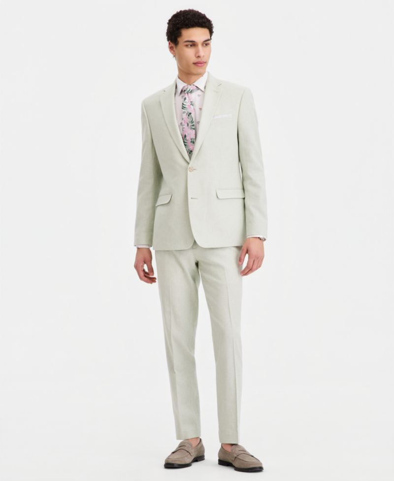 Men's Slim-Fit Linen-Blend Suit Separates
