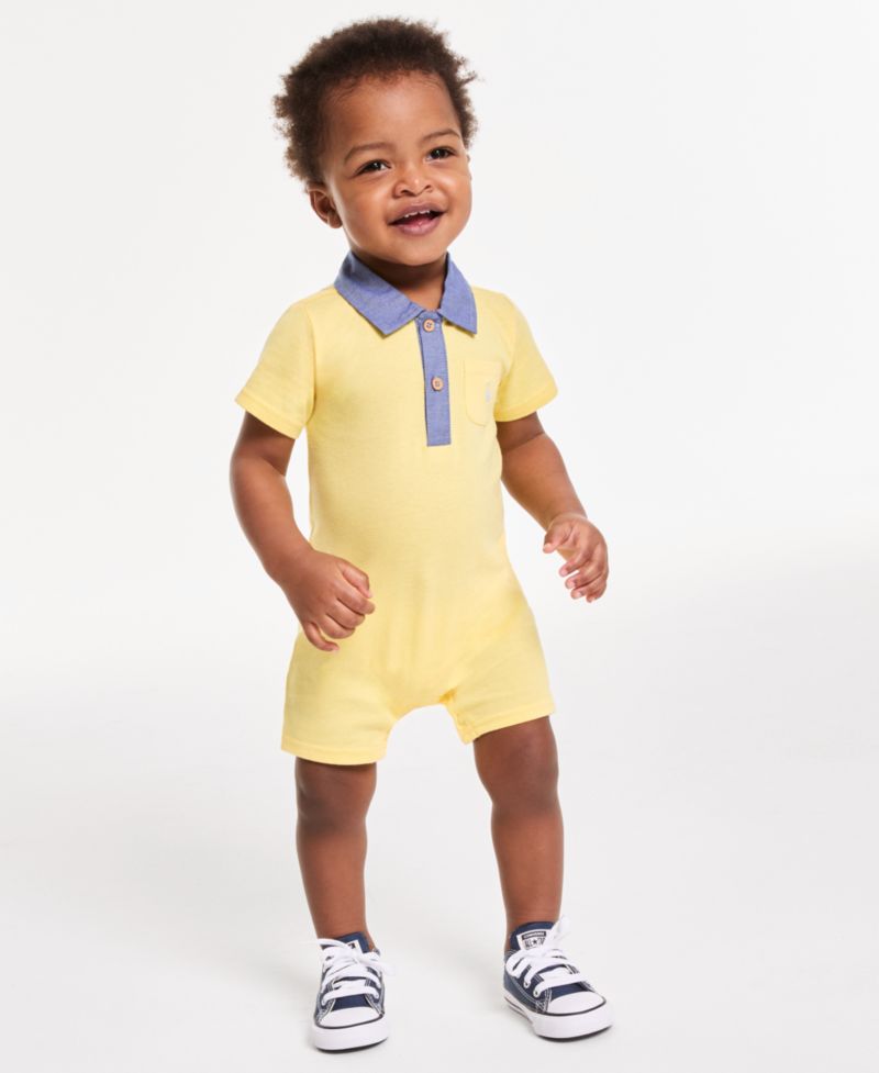Baby Boys' Embroidered Boat Romper
