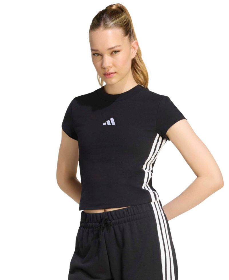 Women's Essentials 3-Stripes Padded Slim Baby Cotton-Blend T-Shirt