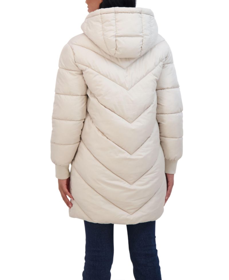 Women's 3/4 Puffer Jacket with Hood